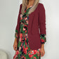 Jane Ruched Sleeve Blazer - Burgundy