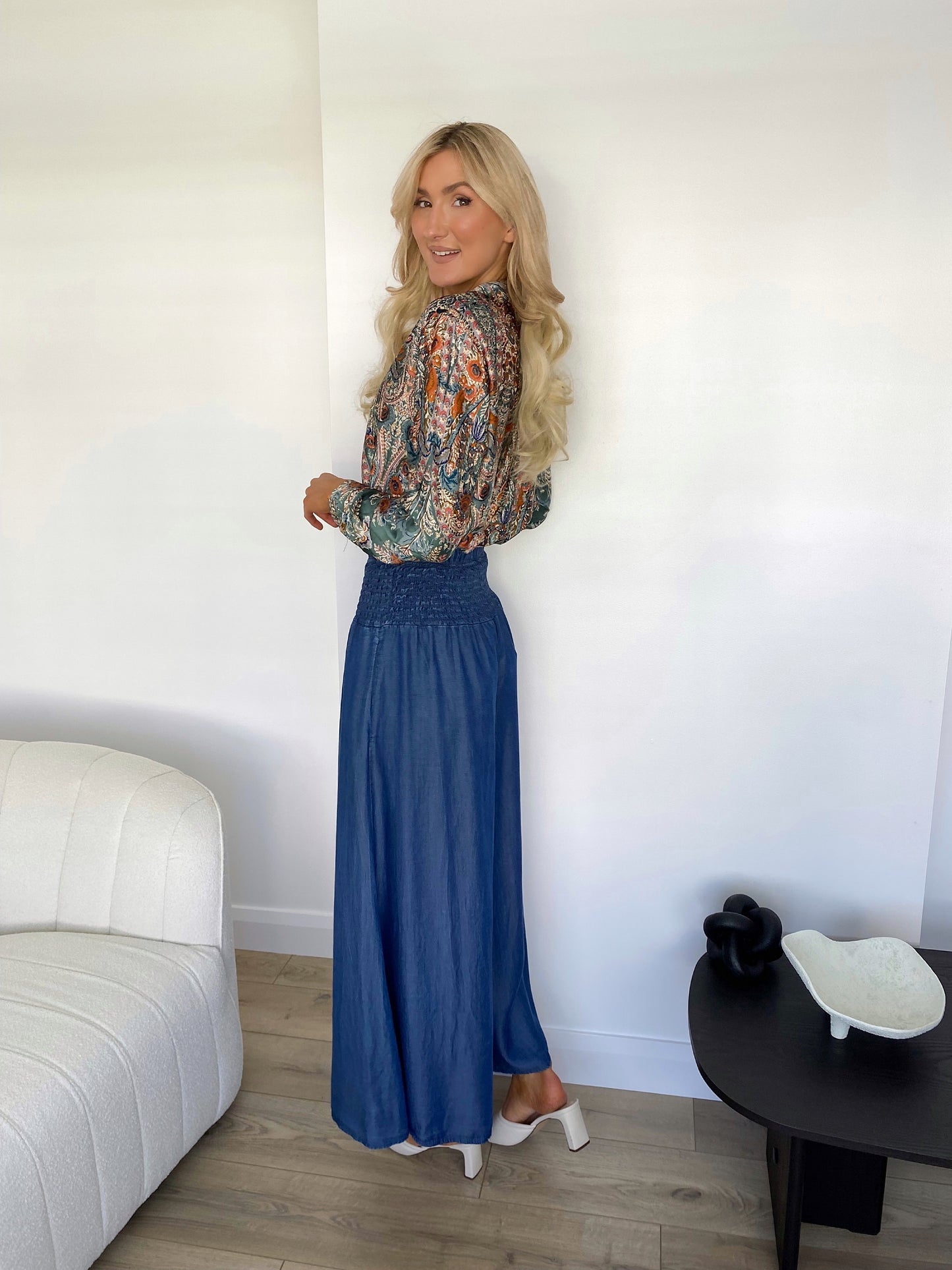 Sarah Wide Leg Denim Trousers