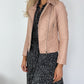 Siobhan Crop Faux Leather Jacket - PInk