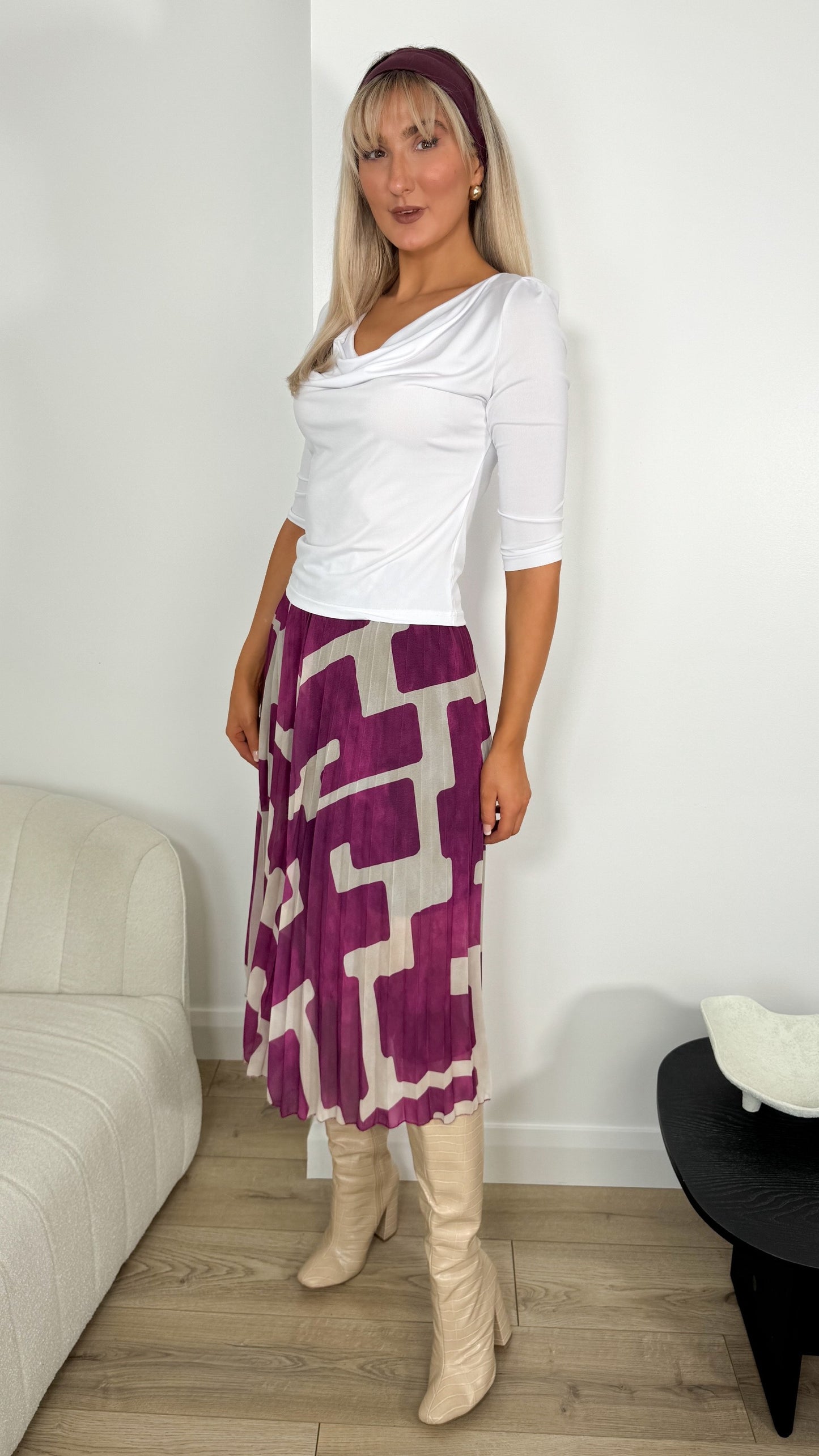 Jess Printed Skirt - Magenta