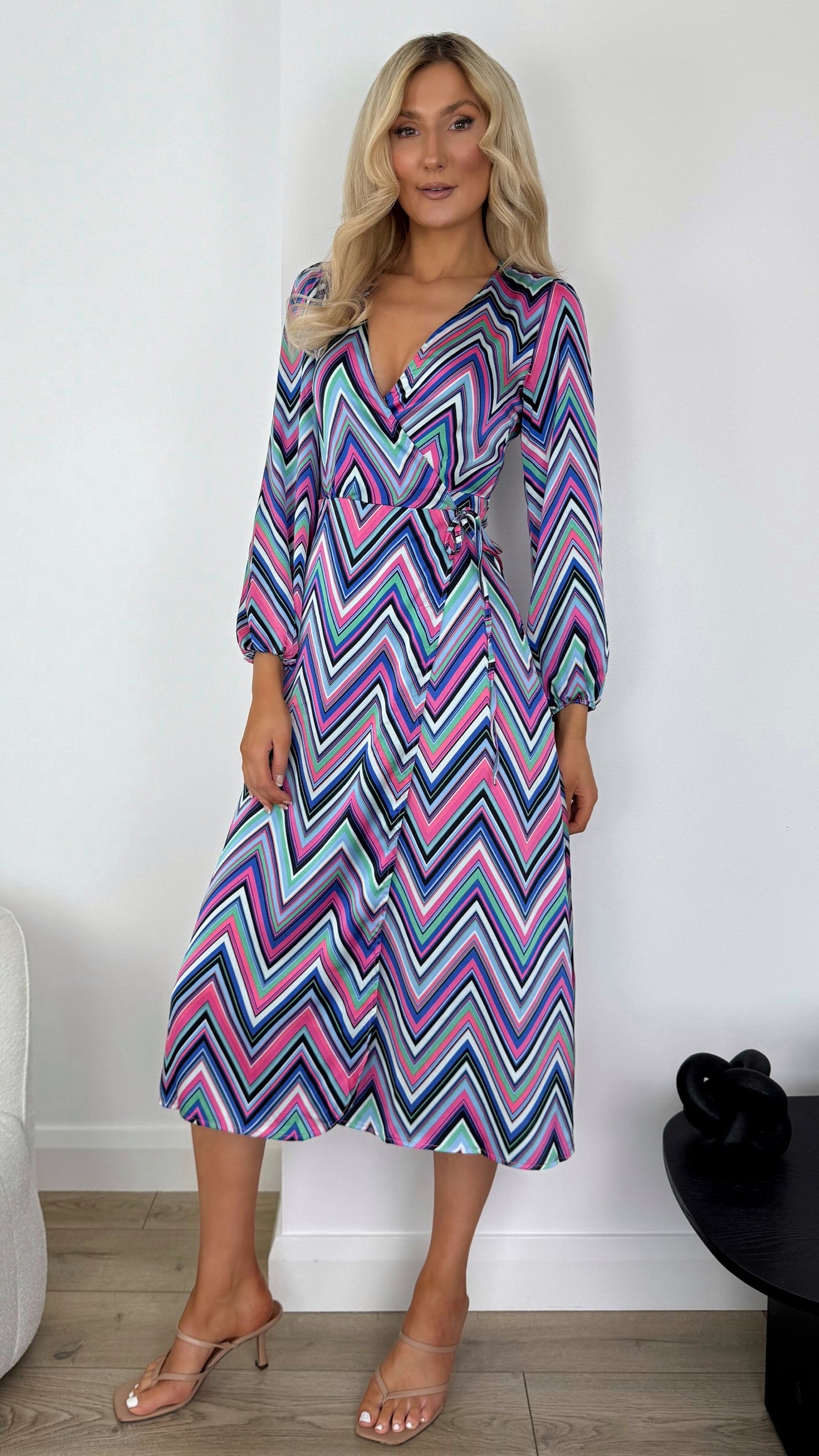 Hannah Geo Prints Maxi Wrap Dress - Purple
