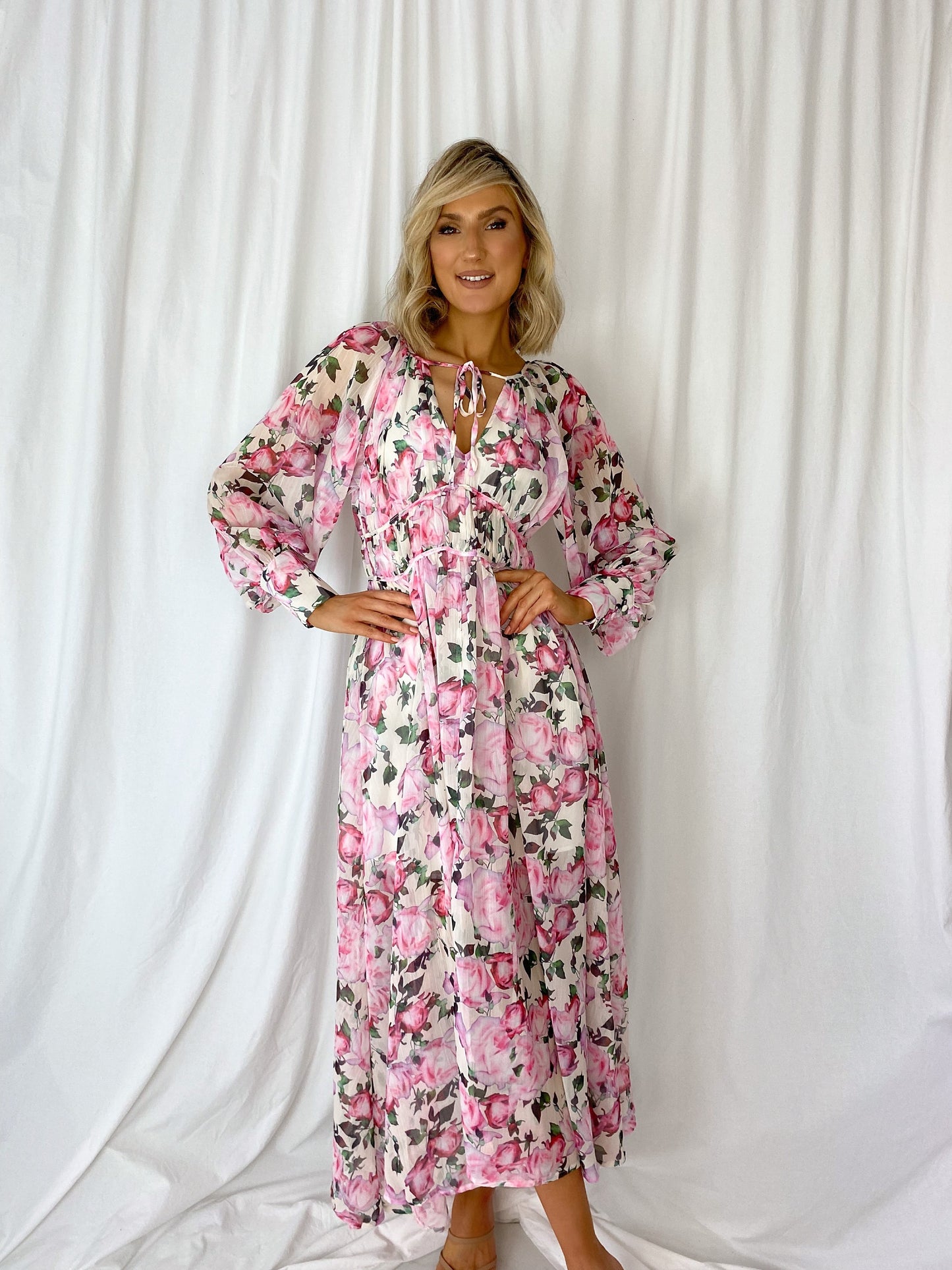 Vicky Floral Maxi Dress - Pink