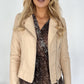 Siobhan Crop Faux Leather Jacket - Cream