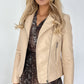 Siobhan Crop Faux Leather Jacket - Cream