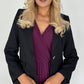 Sonya Single Breasted Blazer with Gold Button - Black