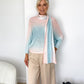 Nessa Pink and Blue Jumper with Scarf