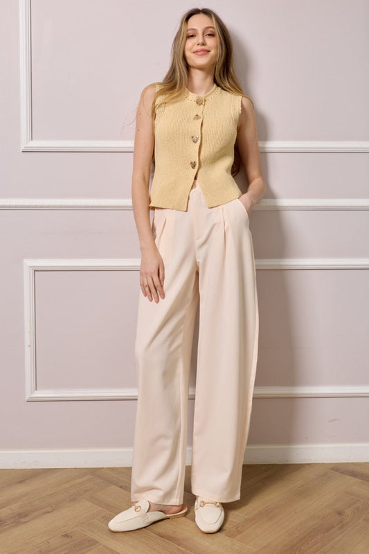 Maureen Barrel Pants - Beige