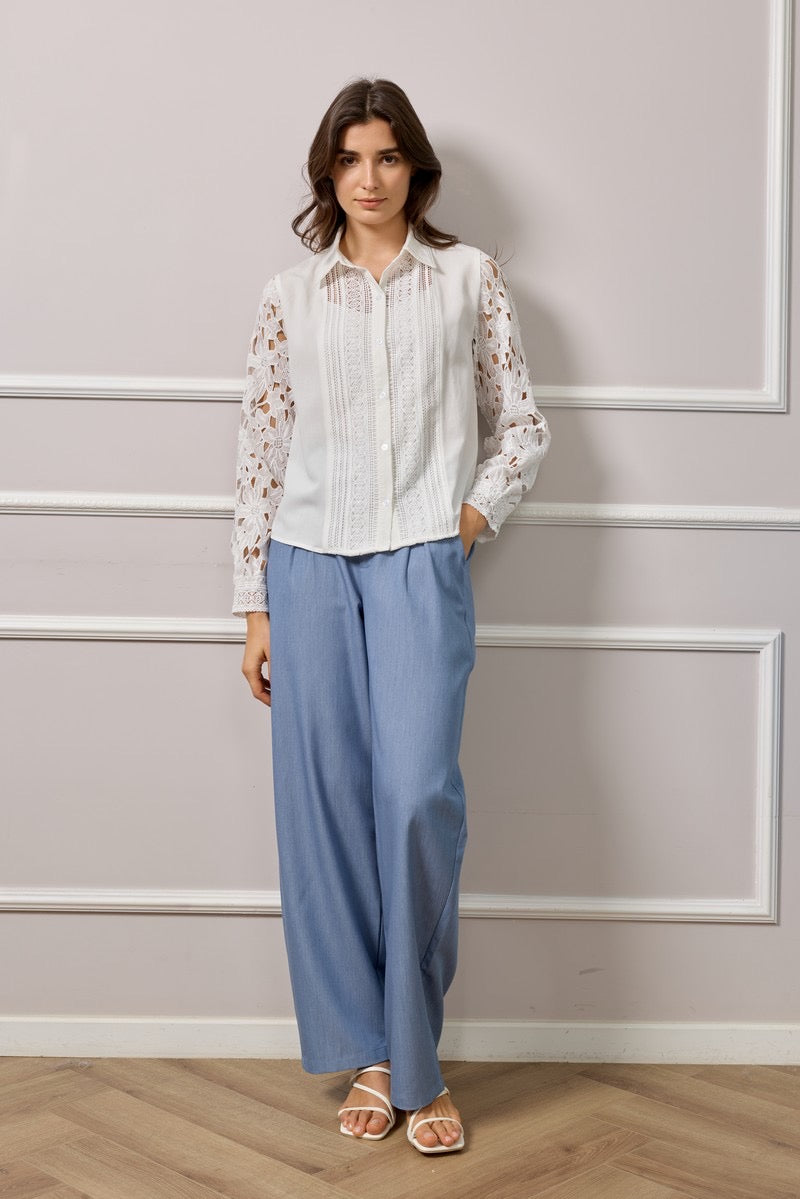 Maureen Barrel Pants - Blue
