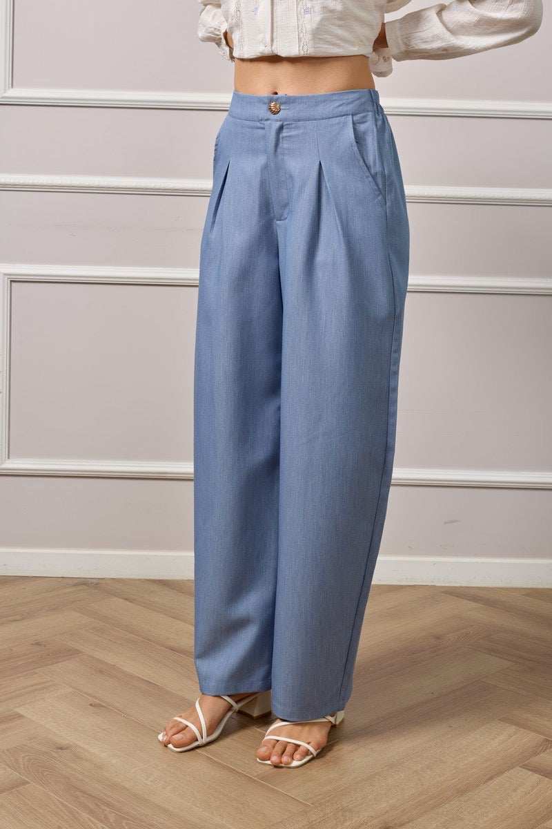 Maureen Barrel Pants - Blue