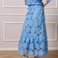 Noreen Maxi Lace Skirt - Blue
