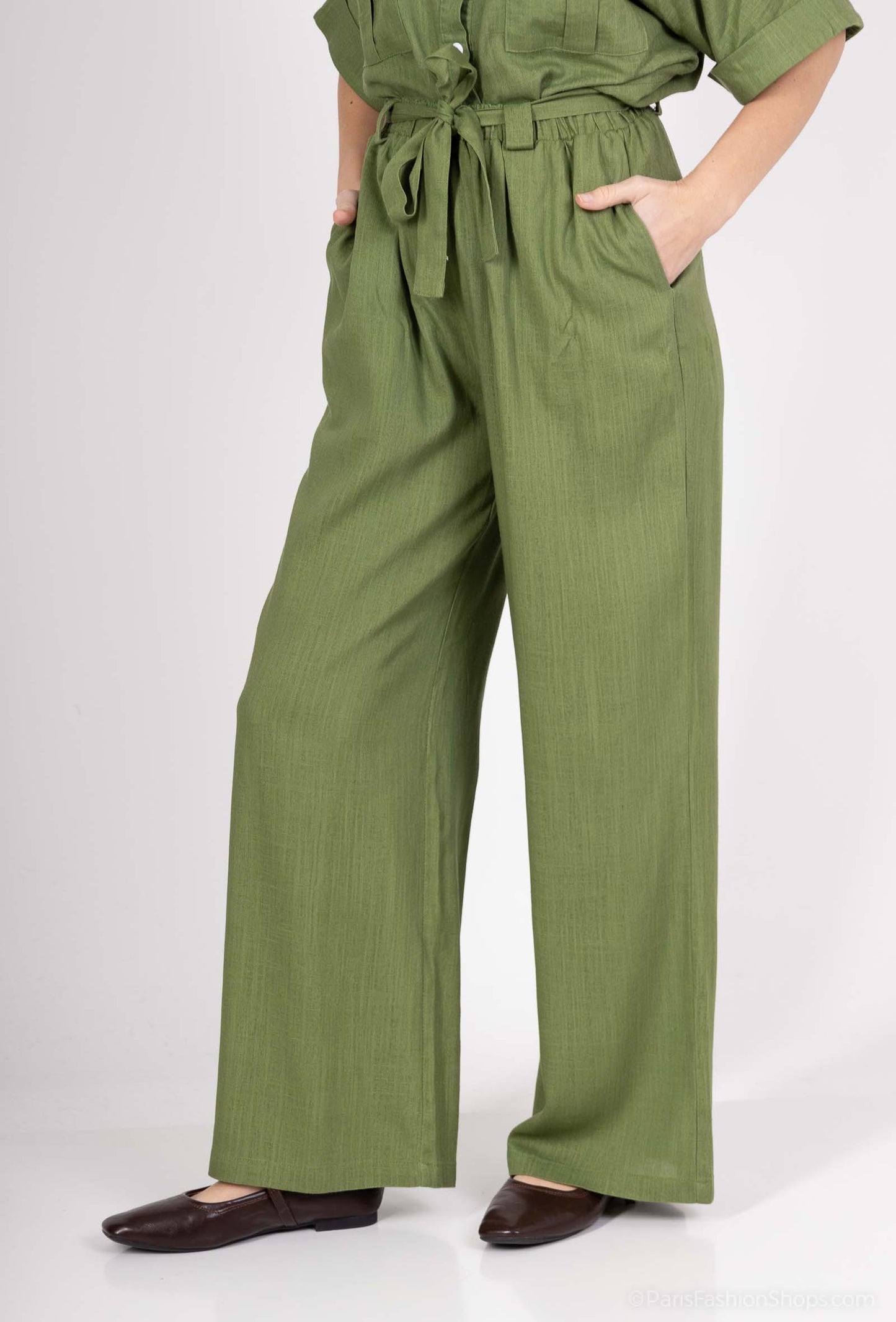 Tina Wide Leg Pants - Green
