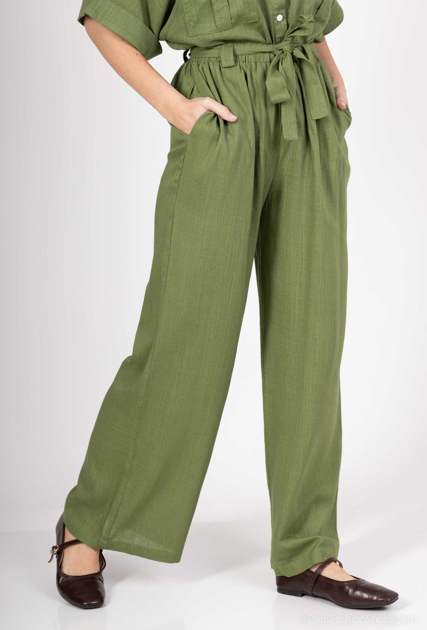 Tina Wide Leg Pants - Green