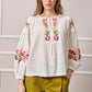 Carmel TunicTop with Floral Embroidered Details - White