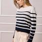 Yvonne Striped Knit - Navy and White