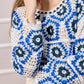 Paula Crochet Knit Top - Blue
