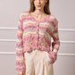 Emma Crochet Knit Cardigan - Pink