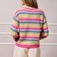 Rachel Striped Crochet Knit Top - Multicolour