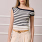 Kate Striped Knit Top - Navy and White