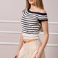 Kate Striped Knit Top - Navy and White