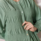 Barbara Pleated Waist Button Shirt - Green