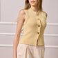 Sonya Knit Gilet with Heart Shaped Button - Light Yellow