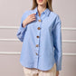 Clare Striped Button Up Shirt - Blue