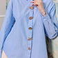 Clare Striped Button Up Shirt - Blue