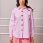 Clare Striped Button Up Shirt - Pink