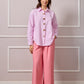 Clare Striped Button Up Shirt - Pink
