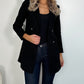 Frida Black Longline Blazer with Buttons