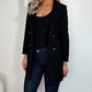 Frida Black Longline Blazer with Buttons