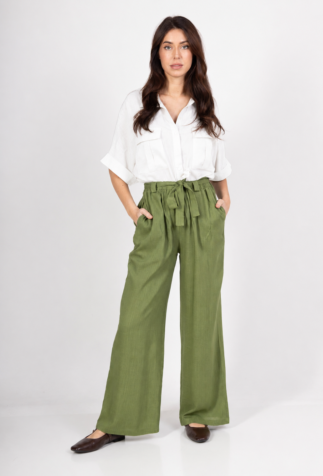 Tina Wide Leg Pants - Green
