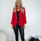 Donna Sequin Collar Blazer - Red