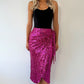 Siobhan Wrap Sequin Skirt - Fuchsia