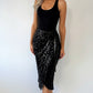 Siobhan Wrap Sequin Skirt - Black