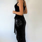 Siobhan Wrap Sequin Skirt - Black