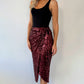 Siobhan Wrap Sequin Skirt - Wine