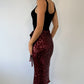 Siobhan Wrap Sequin Skirt - Wine