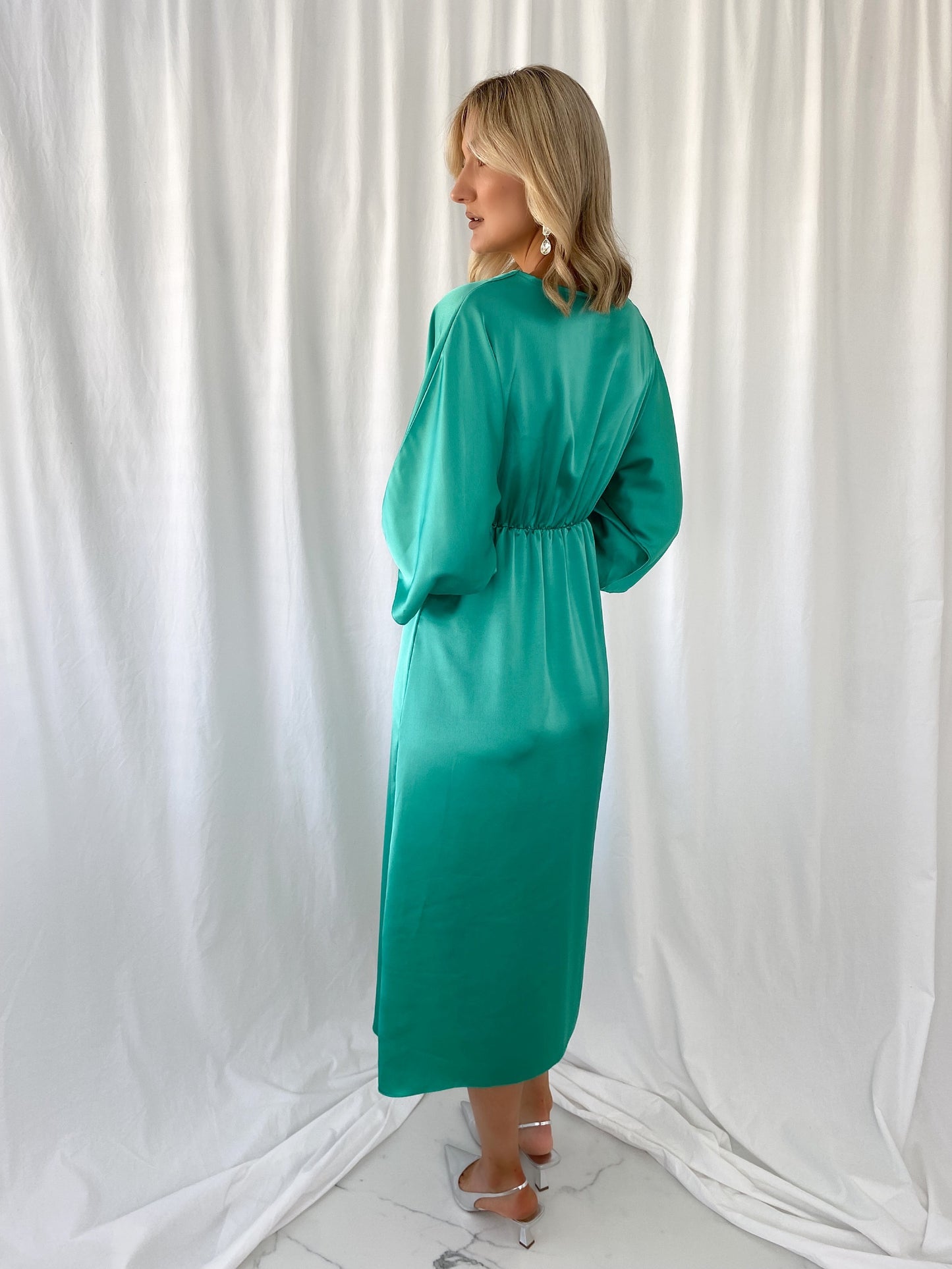 Dorah Satin Maxi Dress - Emerald
