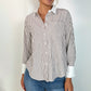 Giulia Stripped Shirt - White and Brown