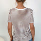 Maire Striped Top V-Neck - Brown
