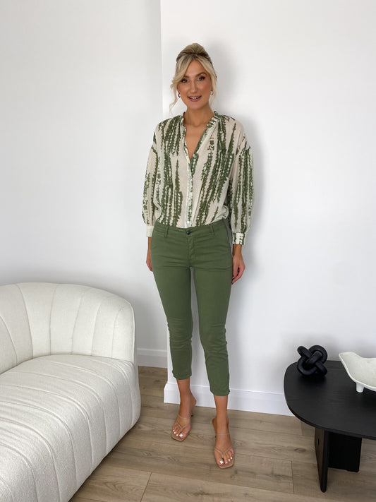 Martina Trousers with Front Pockets - Khaki