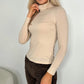 Silvia Polo Neck Top - Beige