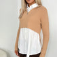 Tanya All In One Knit & Shirt -Beige