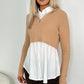 Tanya All In One Knit & Shirt -Beige