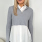 Tanya All In One Knit & Shirt - Grey