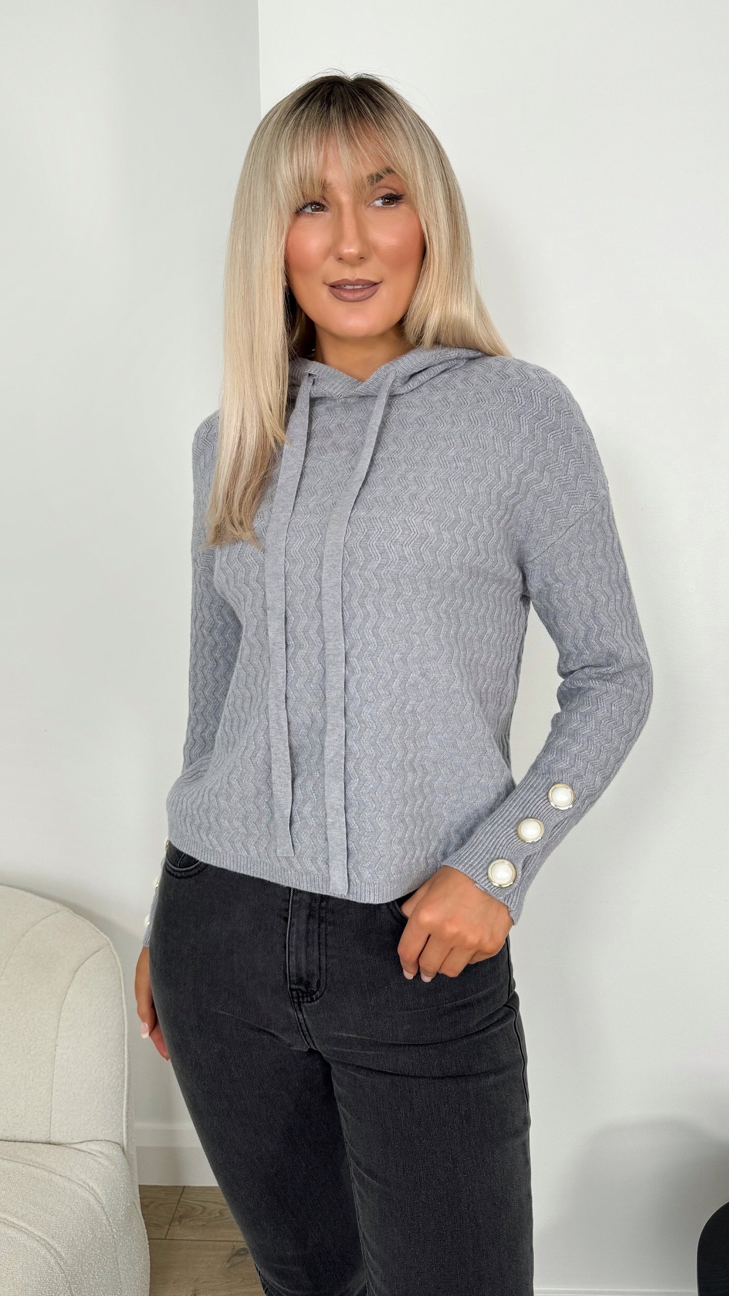 Sonya hooded jumper - Grey