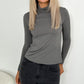 Silvia Polo Neck Top - Grey