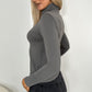 Silvia Polo Neck Top - Grey