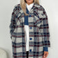 Bia Oversized Check Coat - Blue